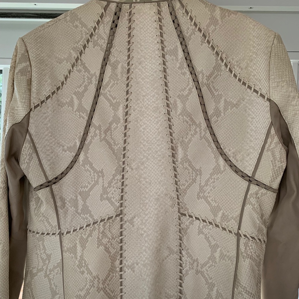 Elie Tahari Python Print Leather Jacket - image 4
